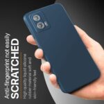 Slim Ultra Soft Rubberised Back Cover for Motorola Moto G73 5G | Inner Velvet Fabric Lining | Matte Silicone Flexible Camera Protection Back Case - Blue - Image 4