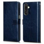 Shock Proof Flip Cover Back Case for Samsung Galaxy M16 5G | Magnetic Wallet Leather Case with Stand