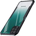 Shock Proof Clear Protective Back Case for Galaxy F62 - AirEDGE Technology | 360 Degree Camera Protection | Transparent Hybrid Back Case Mobile Cover for Samsung Galaxy F62 - Black