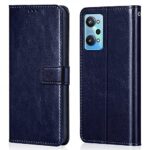 Shock Proof Flip Cover Back Case for Realme Gt Neo 2 5G - Blue | Magnetic Wallet Leather Case with Stand