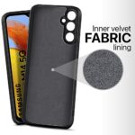 Slim Ultra Soft Rubberised Back Cover for Samsung Galaxy M14 5G | Inner Velvet Micro Fibre Fabric Lining | Matte Silicone Flexible Camera Protection Back Case - Black - Image 5