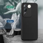 Ultra Slim Soft Rubberised Back Cover for Vivo V27 | V27 Pro | Inner Velvet Fabric Lining | Matte Silicone Flexible Camera Protection Back Case - Black - Image 4