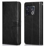 Shock Proof Flip Cover Back Case for 1+Oneplus 10 Pro 5G | Magnetic Wallet Leather Case with Stand
