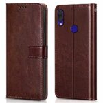 Shock Proof Flip Cover Back Case for Xiaomi Mi Redmi Note 7 | Magnetic Wallet Leather Case with Stand