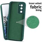 Back Cover for Samsung Galaxy S20 FE 5G | Ultra Slim Soft Rubberised Case | Inner Velvet Fabric Lining | Matte Silicone Flexible Mobile Case | Camera Protection - Green - Image 5