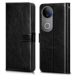 Shock Proof Flip Cover Back Case for Iqoo Z10R 5G | Magnetic Wallet Leather Case with Stand