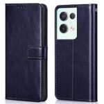 Shock Proof Flip Cover Back Case for Oppo Reno 8 | Magnetic Wallet Leather Case with Stand