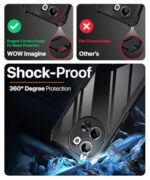 TPU+PC Shock Proof Clear Protective Back Case for Tecno Pova 6 Neo 5G Airedge Technology | 360 Degree Camera Protection | Transparent Hybrid Back Case Mobile Cover Black - Image 5