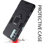 Shock Proof Back Case Mobile Cover for Samsung Galaxy F23 5G | Back Cover Case (Tough Armor | Hybrid PC + TPU | Ring Holder & in-Built Kickstand | Black) - Image 2