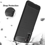 Ultra Slim Soft Rubberised Back Cover for Moto G42 5G Ultra Slim Soft Rubberised Back Cover | Shock Proof Brushed Carbon Fibre Texture Silicone Flexible Camera Protection Back Case - Black - Image 4