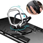 Shock Proof Back Case Mobile Cover for Vivo V23 Pro | Back Cover Case (Tough Armor | Hybrid PC + TPU | Ring Holder & in-Built Kickstand | Black) - Image 3