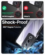 Shock Proof Clear Protective Back Case for Oppo A3 Pro 5G | Oppo K12x 5G - AirEDGE Technology | 360 Degree Camera Protection | Transparent Hybrid Back Case Mobile Cover - Black - Image 7