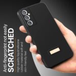 Slim Ultra Soft Rubberised Back Cover for Samsung Galaxy A34 5G | Inner Velvet Fabric Lining | Matte Silicone Flexible Camera Protection Back Case - Black - Image 5