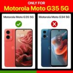 Shock Proof Flip Cover Back Case for Motorola Moto G35 5G | Magnetic Wallet Leather Case with Stand - Image 3