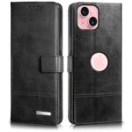 Shock Proof Flip Cover Back Case for Apple Iphone 15 | Magnetic Wallet Leather Case with Stand