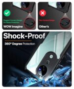 Shock Proof Clear Protective Back Case for Vivo V40 | V40 Pro 5G | T3 Ultra 5G - AirEDGE Technology | 360 Degree Camera Protection | Transparent Hybrid Back Case Mobile Cover - Black - Image 7