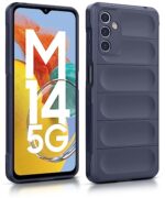 Ultimate Silicon Back Cover Case for Samsung Galaxy M14 5G | Military Grade Drop Protection Shockproof Bumper | Anti-Slip Grip | Scratch Proof Micro-Fibre Cloth Inside (Deep Blue) - Image 5