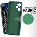 Ultra Slim Soft Rubberised Back Cover Case for Poco X5 Pro 5G | Inner Velvet Fabric Lining | Matte Silicone Flexible Camera Protection Back Cover ? Green - Image 3