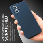 Slim Ultra Soft Rubberised Back Cover for Xiaomi Redmi Note 12 4G | Inner Velvet Fabric Lining | Matte Silicone Flexible Camera Protection Back Case - Blue - Image 8