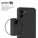 Back Cover for Vivo Y15s | Ultra Slim Soft Rubberised Case | Inner Velvet Fabric Lining | Matte Silicone Flexible Mobile Case | Camera Protection - Black - Image 5
