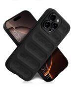 Ultimate Silicone Back Cover Case for iPhone 16 Pro Max | Heat Dissipation Thin Soft TPU | 360? Camera Protection | Breathable Cooling Holes ? Pitch Black - Image 2