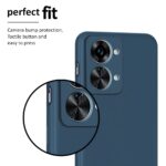 kelpuj Slim Ultra Soft Rubberised Back Cover for 1+ OnePlus Nord 2T 5G | Inner Velvet Fabric Lining | Matte Silicone Flexible Camera Protection Back Case  Blue - Image 8