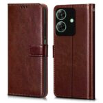 Shock Proof Flip Cover Back Case for Realme Narzo N61 | Magnetic Wallet Leather Case with Stand