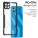 TPU+PC Shock Proof Clear Protective Back Case for Infinix Smart 6-Airedge Technology|360 Degree Camera Protection|Transparent Hybrid Back Case Mobile Cover-Black - Image 4