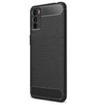 Ultra Slim Soft Rubberised Back Cover for Moto G42 5G Ultra Slim Soft Rubberised Back Cover | Shock Proof Brushed Carbon Fibre Texture Silicone Flexible Camera Protection Back Case - Black - Image 3
