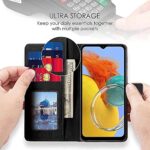 Shock Proof Flip Cover Back Case for Samsung Galaxy M14 5G | Magnetic Wallet Leather Case with Stand - Image 7