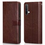 Shock Proof Flip Cover Back Case for Realme X3 | Magnetic Wallet Leather Case with Stand