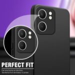 Back Cover for Oppo A5x | Ultra Slim Soft Rubberised Case | Inner Velvet Fabric Lining | Matte Silicone Flexible Mobile Case | Camera Protection - Black - Image 5