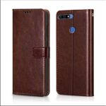 Shock Proof Flip Cover Back Case for Honor 7A | Magnetic Wallet Leather Case with Stand