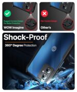 kelpuj Shock Proof Clear Protective Back Case for Motorola Moto G14 - AirEDGE Technology | 360 Degree Camera Protection | Transparent Hybrid Back Case Mobile Cover - Black - Image 5