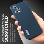 kelpuj Slim Ultra Soft Rubberised Back Cover for Redmi Note 12 5G | Poco X5 5G | Inner Velvet Fabric Lining | Matte Silicone Flexible Camera Protection Back Case  Blue - Image 8