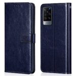 Shock Proof Flip Cover Back Case for Vivo X60 | Magnetic Wallet Leather Case with Stand