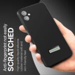 Slim Ultra Soft Rubberised Back Cover for Samsung Galaxy F14 5G | Inner Velvet Fabric Lining | Matte Silicone Flexible Camera Protection Back Case - Black - Image 4