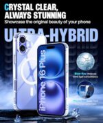 Ultra-Hybrid Back Case Cover for iPhone 16 Plus | Compatible with MagSafe | Drop and Camera Protection | Shock Proof Crystal Clear Mobile Back Case (PC+TPU, Transparent) - Image 4