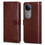 Shock Proof Flip Cover Back Case for Iqoo Z10R 5G | Magnetic Wallet Leather Case with Stand