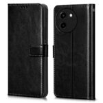Shock Proof Flip Cover Back Case for Vivo T3X 5G | Magnetic Wallet Leather Case with Stand
