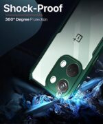 Shock Proof Clear Protective Back Case for 1+ OnePlus Nord 3 5G - AirEDGE Technology | 360 Degree Camera Protection | Transparent Hybrid Back Case Mobile Cover - Green - Image 7