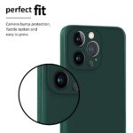 Back Cover for Apple iPhone 13 Pro | Ultra Slim Soft Rubberised Case | Inner Velvet Fabric Lining | Matte Silicone Flexible Mobile Case | Camera Protection - Green - Image 5