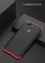 Plastic 3 in 1 Double Dip Case [Anti Slip] Super Slim [Hard] Hybrid Pc All Angle Protection Lightweight Matte Hard Back Case Cover for Oppo Realme 2 - Black with Blue - Image 4