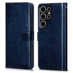 Shock Proof Flip Cover Back Case for Samsung Galaxy S25 Ultra 5G | Magnetic Wallet Leather Case with Stand