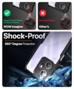 kelpuj Shock Proof Clear Protective Back Case for Infinix Hot 30 Play - AirEDGE Technology | 360 Degree Camera Protection | Transparent Hybrid Back Case Mobile Cover - Black - Image 5