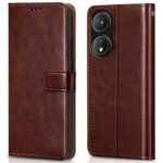Shock Proof Flip Cover Back Case for Itel P55 5G | Magnetic Wallet Leather Case with Stand