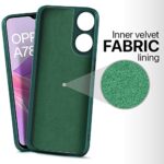 Ultra Slim Soft Rubberised Back Cover Case for Oppo A78 5G | Inner Velvet Fabric Lining | Matte Silicone Flexible Camera Protection Back Cover ? Green - Image 5