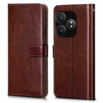 Shock Proof Flip Cover Back Case for Realme Gt 6T 5G | Magnetic Wallet Leather Case with Stand