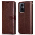 Shock Proof Flip Cover Back Case for Oppo F21 Pro 5G | Magnetic Wallet Leather Case with Stand