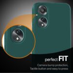 Back Cover for Oppo A78 4G | Ultra Slim Soft Rubberised Case | Inner Velvet Fabric Lining | Matte Silicone Flexible Mobile Case | Camera Protection - Green - Image 5